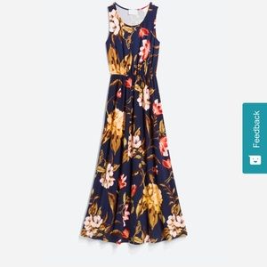 XS Navy Blue Floral Maxi Dress